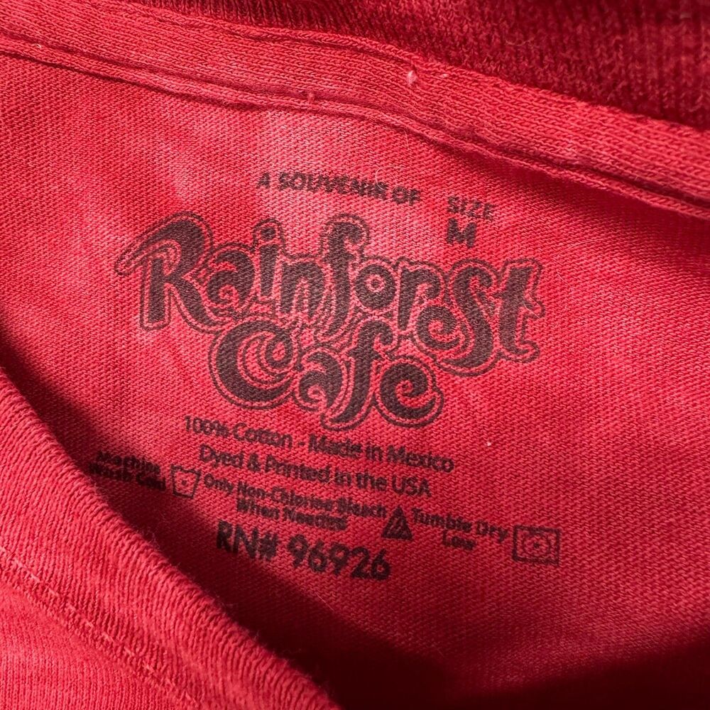 The Mountain Rainforest Cafe Shirt Men's Medium Red Manimals Rasta Lion Tie Dye - Picture 3 of 10